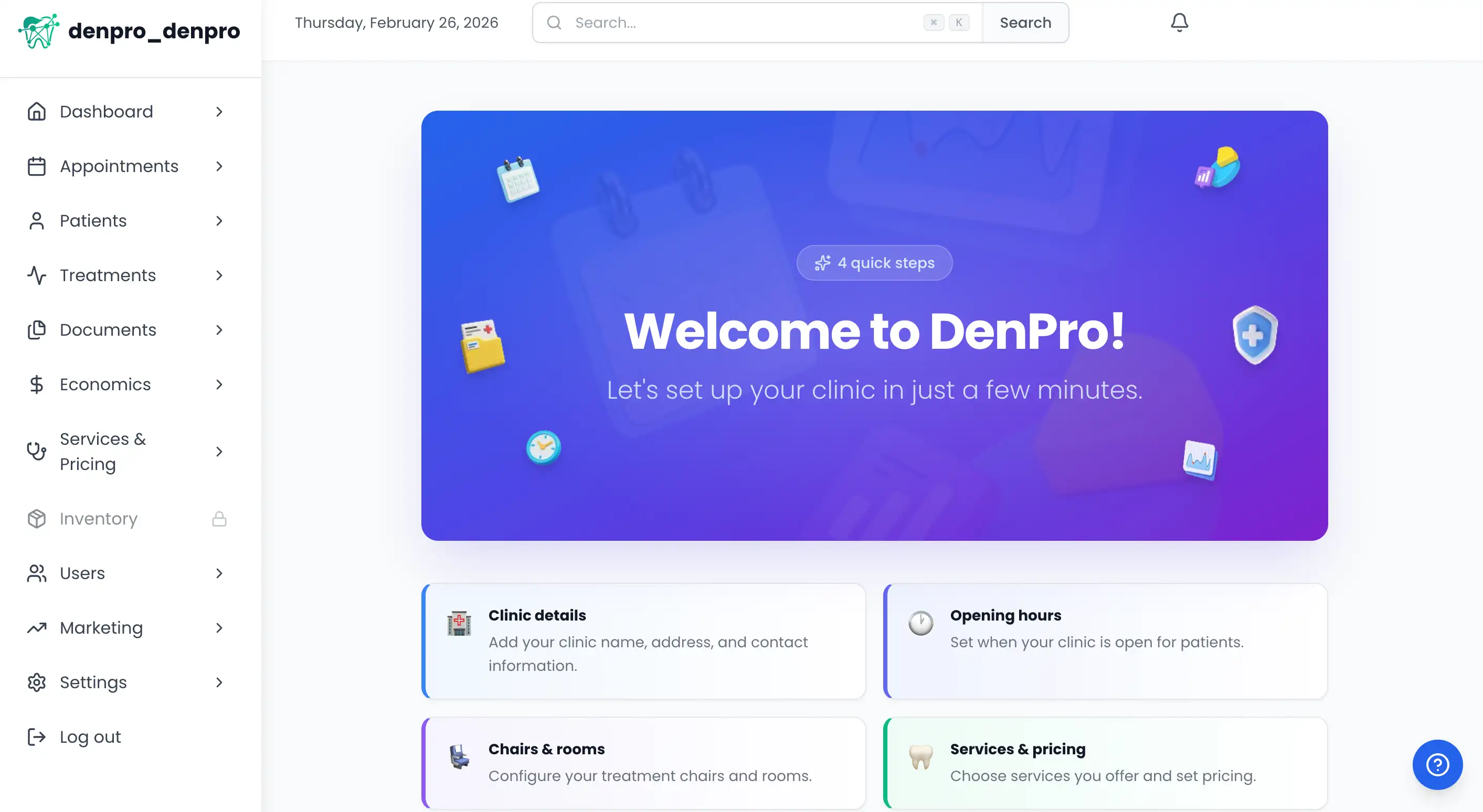 Välkomstinställning